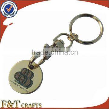 promotional caddy metal trolley coin keychain