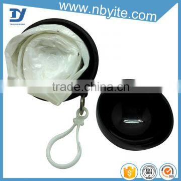 Hot selling cheap plastic ball shape disposable rain poncho for promotional gift