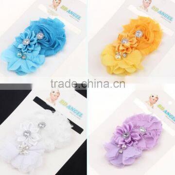 Children baby flower rhinestone pretty hair band toddler girl clip headband