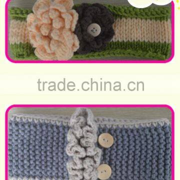 newest style knitted baby bliss crochet hair band with flower
