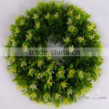 Wholesale Wall Hanging Decorative Artificial Grass Wreath With Flowers From China Supplier