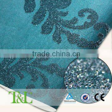 Glitter glass bead wall paper 3d non-woven wallpaper