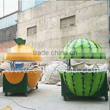 Outdoor Fiberglass Buffet Orange Kiosk Food Kiosk