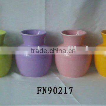 ceramic flower pots with color glazed