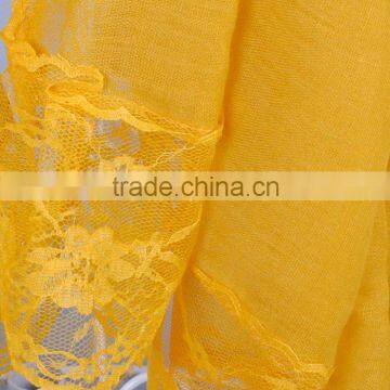 Fashionable Pure Color Big Lace Women Scarf Voile Scarves 180*100 Pashmina photo-2
