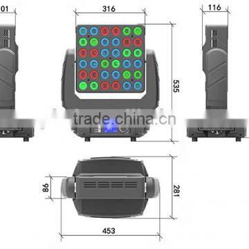CE&RoHs Certificate 6x6 36x10W 4 in 1 RGBW Matrix Pixel LED Moving Head Light photo-6