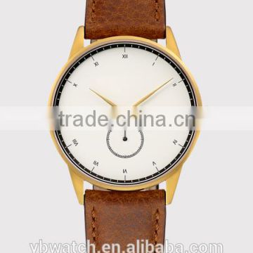 high quality 5 atm leather quartz watch custom design watch custom your own logo