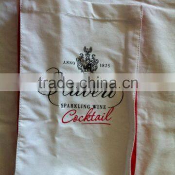 Embroidered White Adults Cooking/Bar Apron, Made of 100% Cotton photo-4