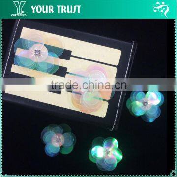 Handmade Hot Pink Silver Pink Rhinestone Sequin Applique Patch photo-5