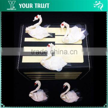 Pearl White Swan Transparent Craft Sequin Applique Patch