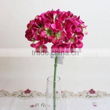 2016 new wedding red rose cheap hydrangea flower individual silk flowers