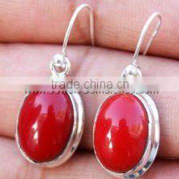 Silver Coral Earrings 925 sterling coral jewelry