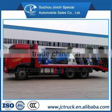 FAW 6X4 flat plate transport truck/ flatbed container transport trailer