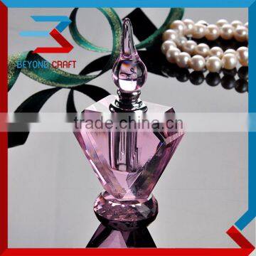 Pink Crystal Glass Oil Refillabe Perfume Bottle With Screw Cap                        
                                                Quality Choice