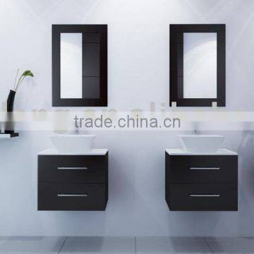 Wall mounted solid wood bathroom vanity