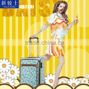 China Factory Polyester Bag Trolley Colorful Flower Printed Luggage Trolley Bag photo-2