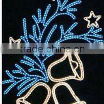 Christmas Bell with holly 2D decorative street lights motif