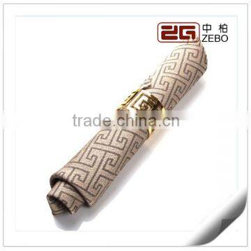 High Grade Jacquard Fabric Hotel Table Napkin and Gold Ring