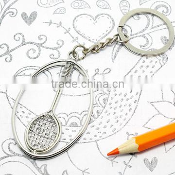 Handmade Stainless Badminton racket Key chian / Handmade metal craft