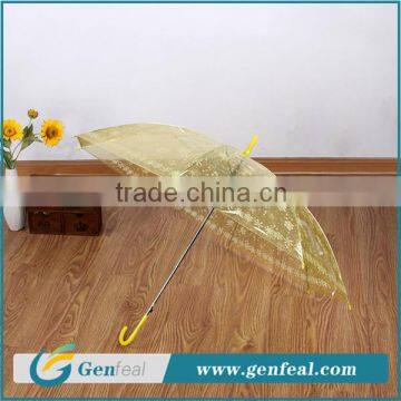 newest snowflake design 21 inch auto open POE plastic transparent umbrellas