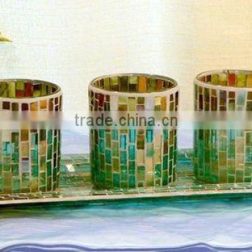 votive glass candle holders with plate