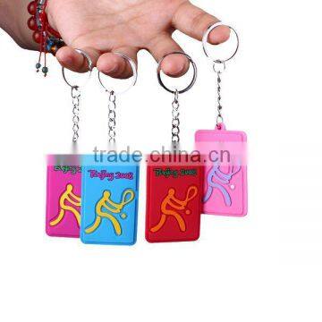 cute design silicone rubber d ring key chain