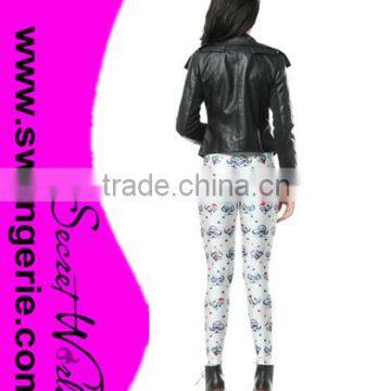 Women Ace Skulls Head Skinny Digital Printed Leggings photo-4