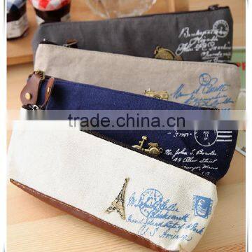 Fashion Plain Custom Hemp Pencil Case Pen Bag