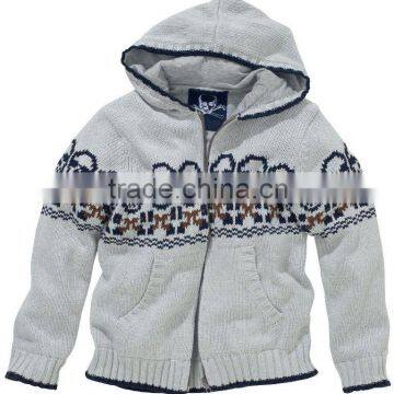 boy's cardigan knitwear with hood