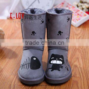 NO.U004G 2016 Hot Sales High Quality and Cheap Brown Woman Boots With Fur