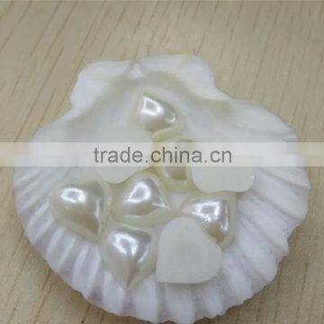 Wholesale Fancy loose plastic&ABS flatback heart shape half pearl for Garment&Jewelry decoration