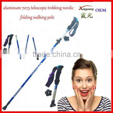 Customized Hot sale adjustable trekking pole, Flexible Walking Stick, folding trekking pole