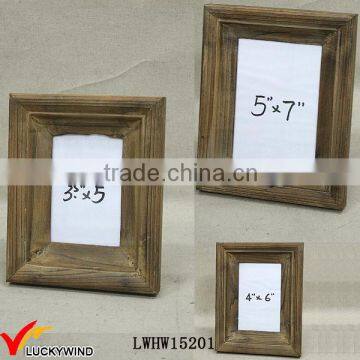 Table Version Vintage Brown Wood Handmade Photo Frame Set