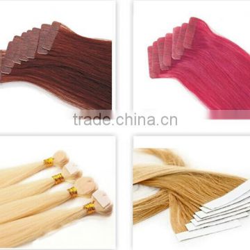 Wholesale price 6A grade top quality Brazilian virgin hair double drawn colorful tape hair extensions