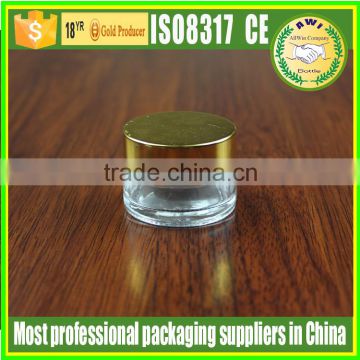 100g clear glass jar with matte silver lid