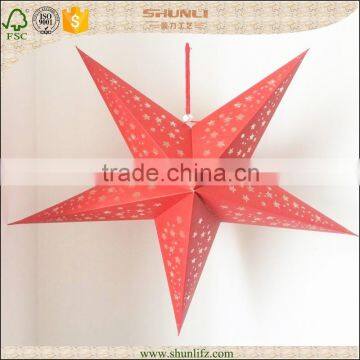 USA christmas tree greeting led light paper star lantern