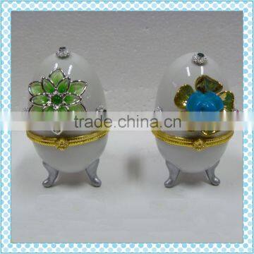 New Product Ceramic Hinged Egg Shape Jewelry Box photo-3