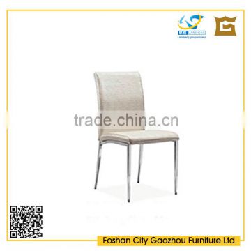 modern stainless steel dining chair leather upholstered