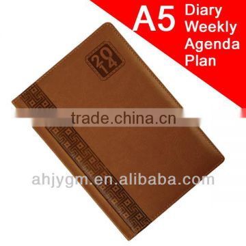 Good Quality Diary/Weekly/Permanent B5 Leather Cover Note Book/Agenda.