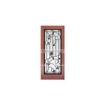 wooden glass door