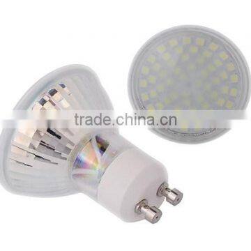 GU10 3W 60leds 3528SMD 6000K Cool White Light glass led spot light