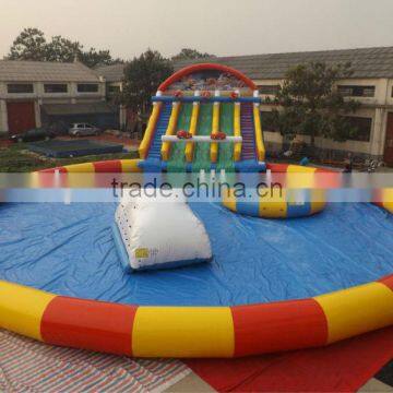 Colorfull giant Inflatable water park in water pop in summer