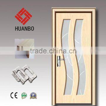 Wholesale Mdf Pvc Wood Room Door Wooden Interior Glass Doors With Handle