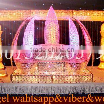 Elegant bride and groom chair crystal lotus wedding chair for sale