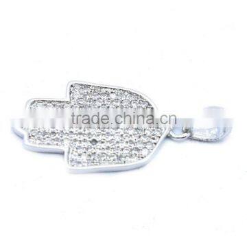 925 Silver Pendant Palm Shape Design Pendant Micro Pave Setting Zircon photo-2