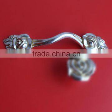 Zinc Alloy Shabby-chic Rosette Ancient Siliver Cabinet Pulls /Handles & Knobs