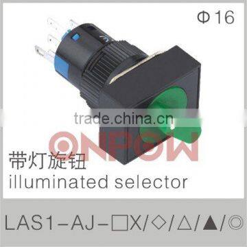 rectangular illuminated selector LAS1-A(illuminated push button switch,selector push button switch)