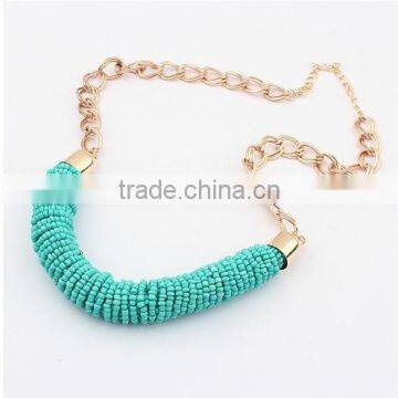 Fashion Multicolor Beads Choker Vintage Pendant Statement Necklace Women Fashion Necklaces for Women