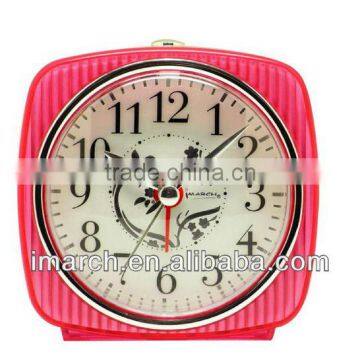 pink square shape clock,shining clock,table alarm clock