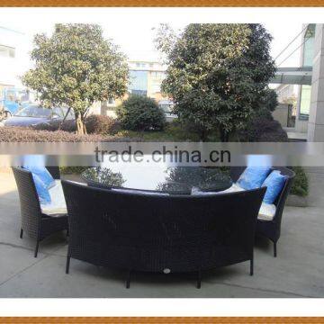 Big Round Table Rattan Dining Set